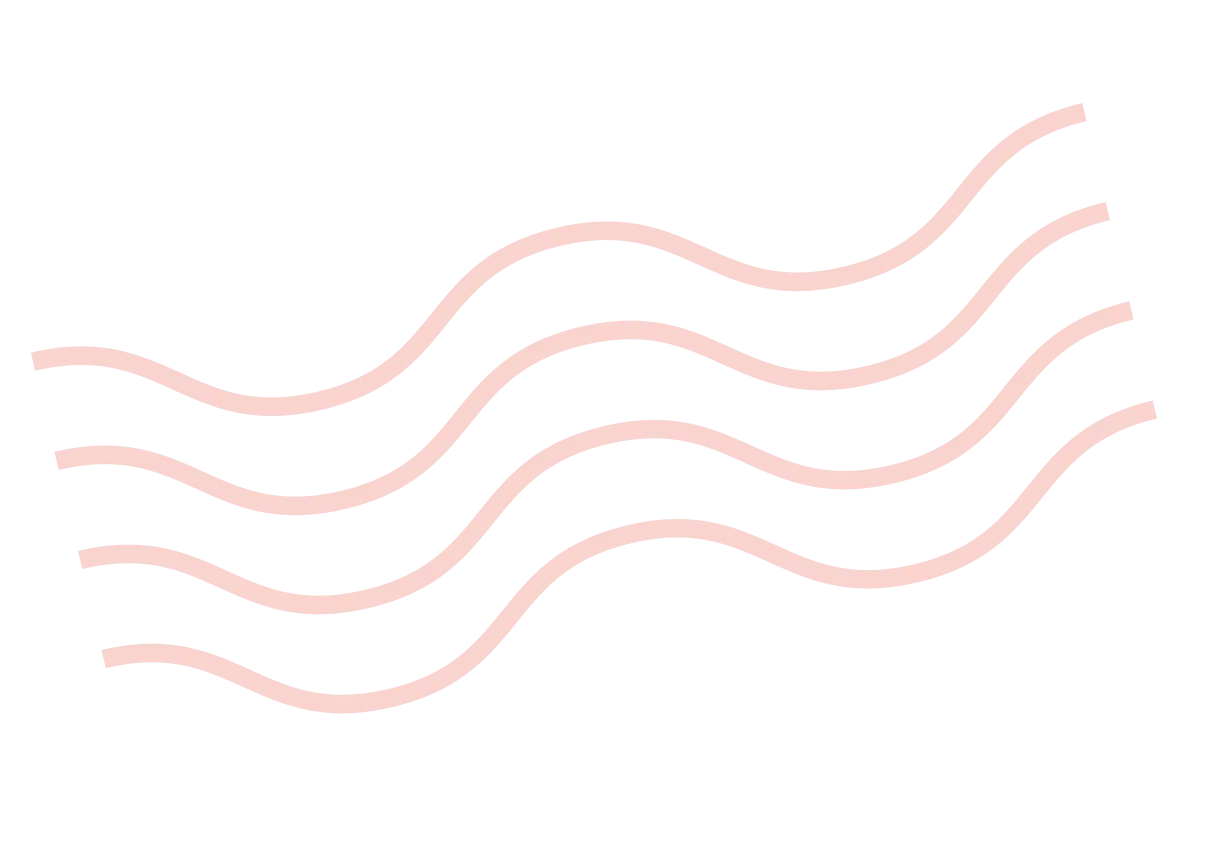 Four parallel wavy pink lines on a transparent background.
